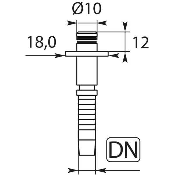 Ніпель-штекер Ø 10 мм оцинкована сталь R+M