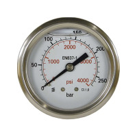 Манометр ВД Ø 50 мм 1/4" AG нержавіюча сталь R+M