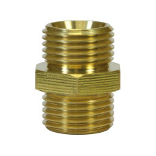 Подвійний ніпель 1/4": 1/4" латунь 400 бар 23 мм R+M